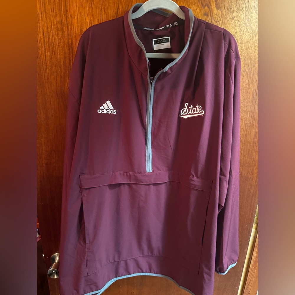 Official Adidas Mississippi State On-Field long sleeve maroon pullover- 4X